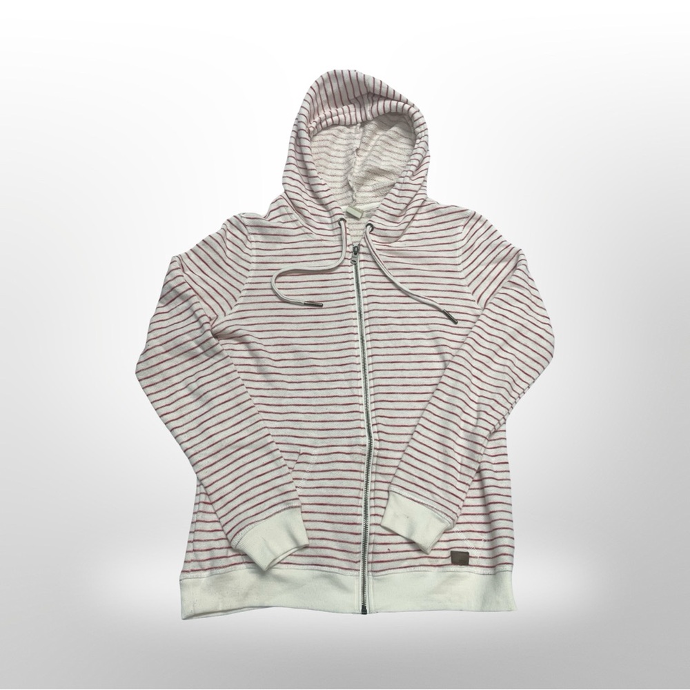 Roxy~ Y2K Surfer Brand Red/white Striped Jacket With Hood Women's L